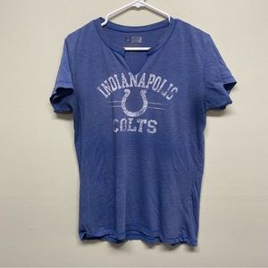 Indianapolis Colts Shirt Womens Size XL Blue Short Sleeve V-Neck Top Adult NFL